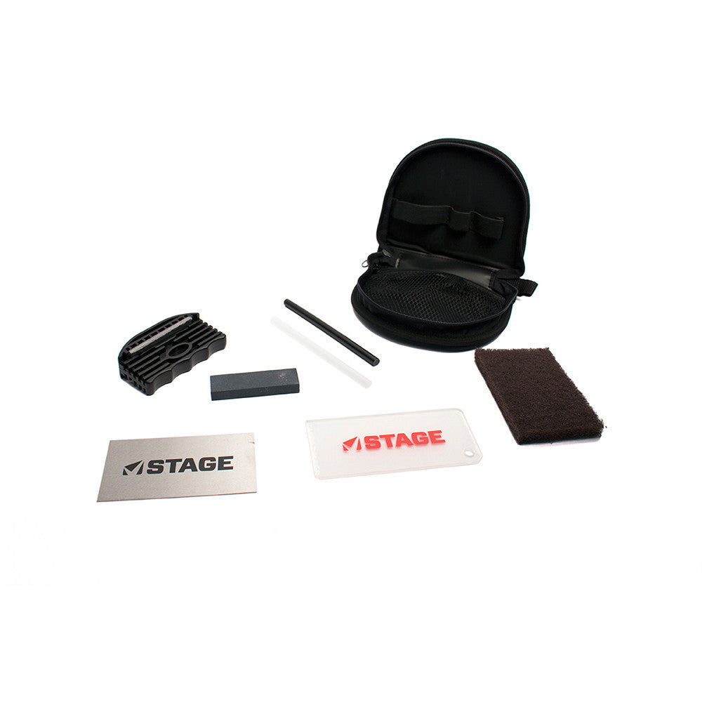 STAGE Ski Tuning Kit for Ski and Snowboard Tuning, Maintenance, & Repair. P-Tex, Wax Scraper, Edge Tuner, Pocket Stone,